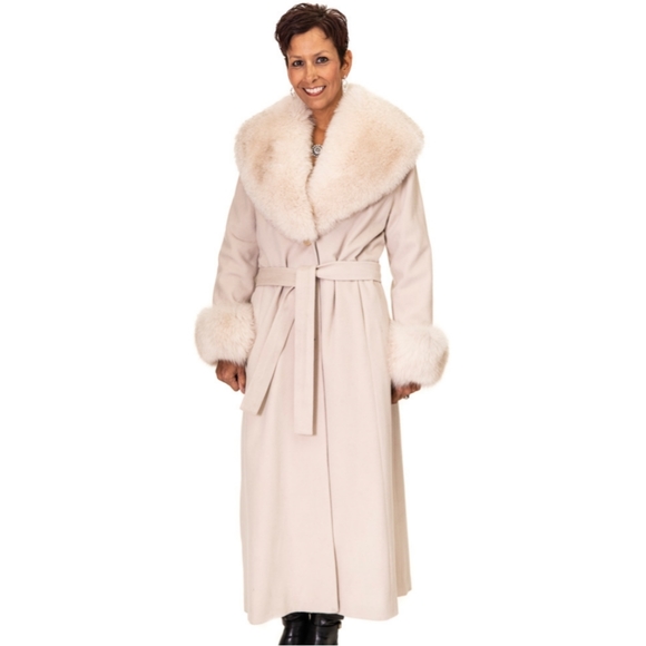 Belle Fare Jackets & Blazers - Cashmere Coat with Fox Fur Collar and Cuffs